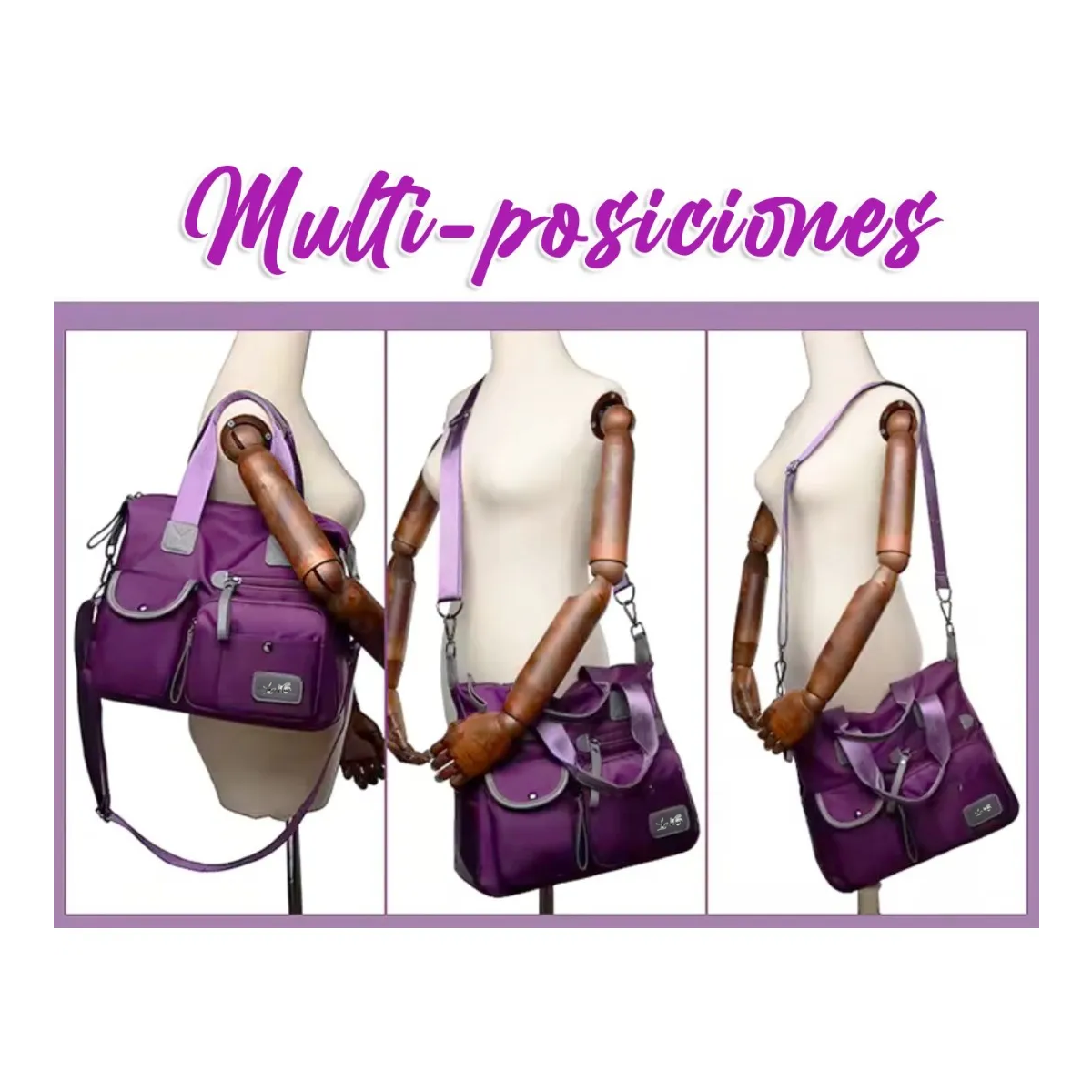 Foto 6 pulgar | Bolso Bandolera Impermeable Con Bolsillos Para Mujer Lab.g Rojo