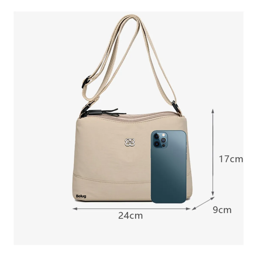 Foto 4 pulgar | Bolsa Mujer Bandolera De Tela Impermeable Belug, Beige