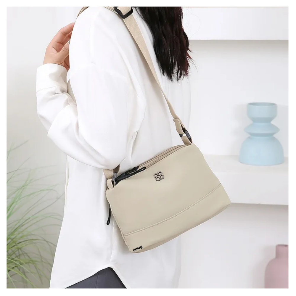 Foto 5 pulgar | Bolsa Mujer Bandolera De Tela Impermeable Belug, Beige