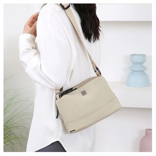 Foto 4 | Bolsa Mujer Bandolera De Tela Impermeable Belug, Beige