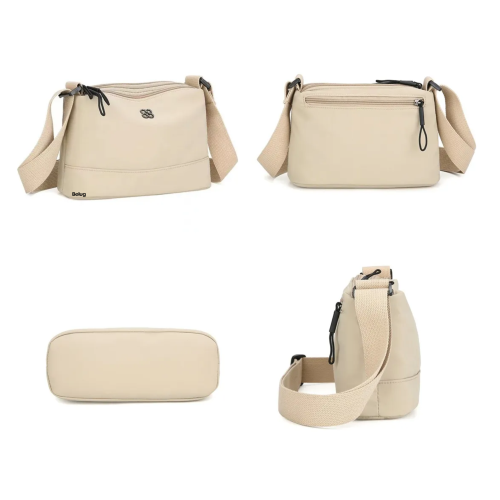 Foto 5 | Bolsa Mujer Bandolera De Tela Impermeable Belug, Beige