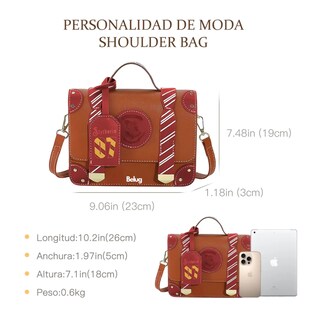 Foto 3 | Color Sólido Letras Mano Bolso De Para Mujer Bandolera Moda Belug, Marron