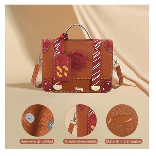 Foto 4 | Color Sólido Letras Mano Bolso De Para Mujer Bandolera Moda Belug, Marron