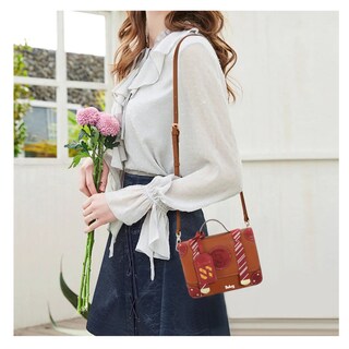 Foto 5 | Color Sólido Letras Mano Bolso De Para Mujer Bandolera Moda Belug, Marron