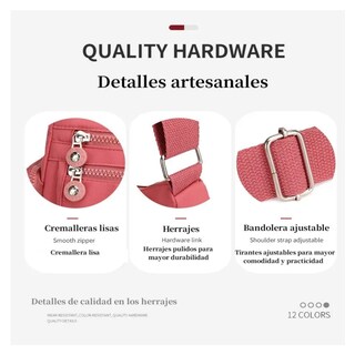 Foto 5 | Bolsas Impermeable Dama Bolsa Cruzada Belug Mujer Casual Bolsas Blanca Flores Azules