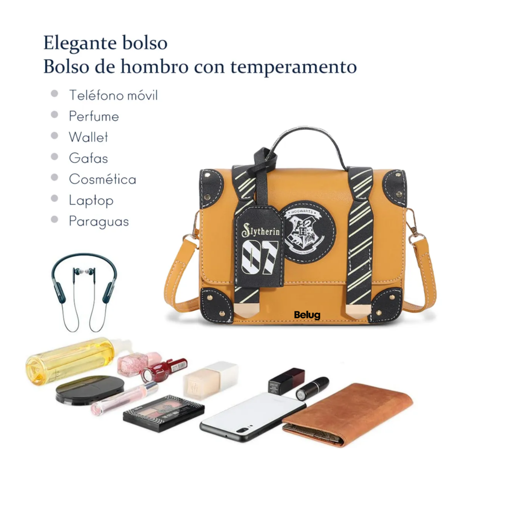 Foto 2 | Color Sólido Letras Mano Bolso De Para Mujer Bandolera Moda  Belug, Amarillo