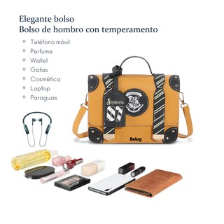 Foto 2 | Color Sólido Letras Mano Bolso De Para Mujer Bandolera Moda Belug, Amarillo