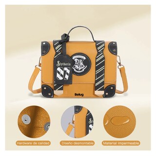 Foto 3 | Color Sólido Letras Mano Bolso De Para Mujer Bandolera Moda Belug, Amarillo