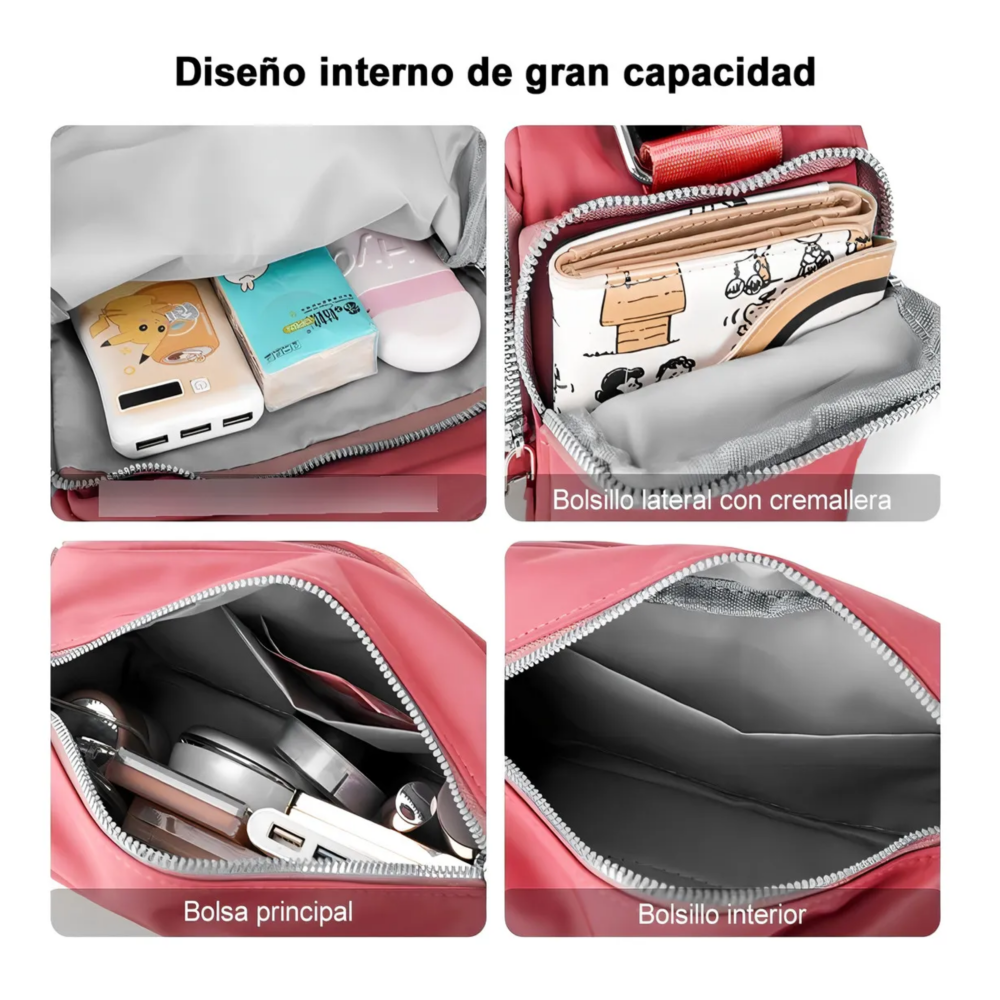 Foto 5 pulgar | Bolsa Bandolera Gran Capacidad Lab.g, Rosa Oscuro