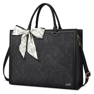 Foto 1 | ''bolsa De Cuero Real Para Laptop De 15.6 In Para Mujer Lab.g Negra ''