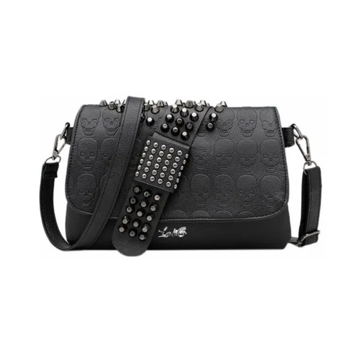 Foto 2 pulgar | Bolso Mujer Remachado Calavera Hombro Bandolera Lab.g Negro