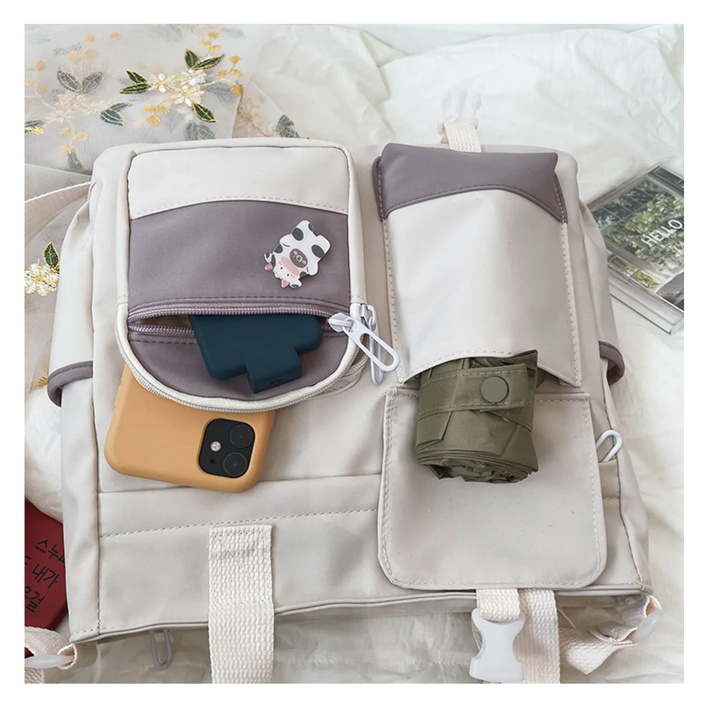 Foto 3 | Bolso Multifuncional De Lona De Gran Capacidad Belug, Blanco