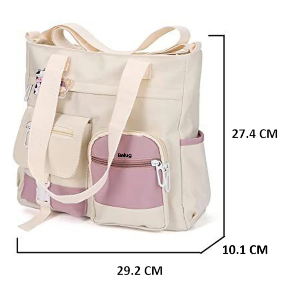 Foto 5 pulgar | Bolso Multifuncional De Lona De Gran Capacidad Belug, Blanco