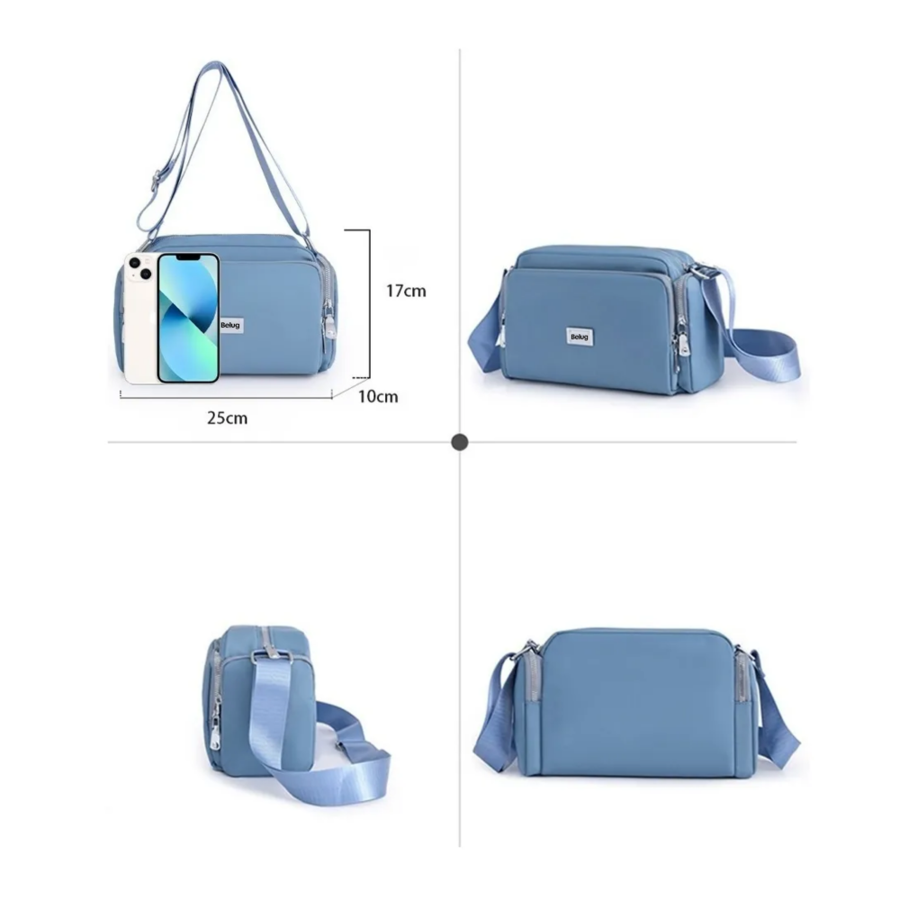 Foto 3 pulgar | Bolsa Bandolera Gran Capacidad Belug,  Azul Celeste