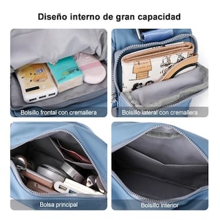 Foto 3 | Bolsa Bandolera Gran Capacidad Belug, Azul Celeste