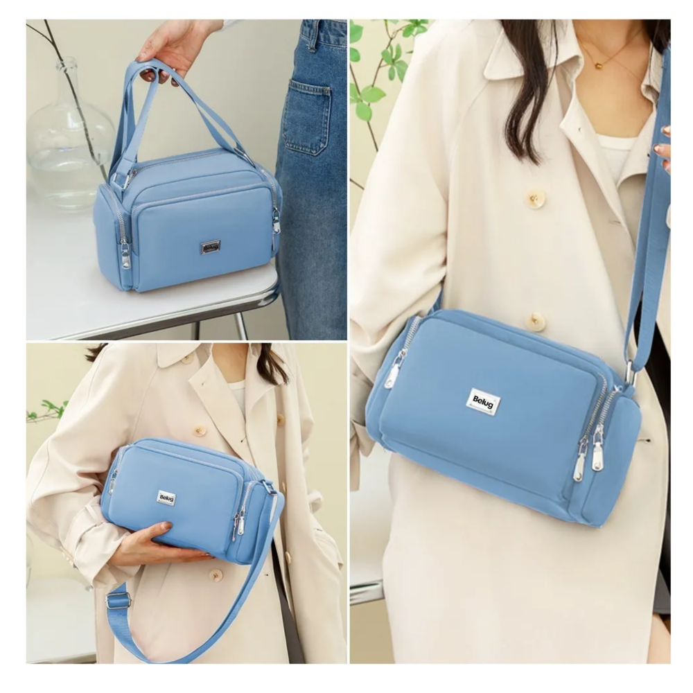 Foto 5 pulgar | Bolsa Bandolera Gran Capacidad Belug,  Azul Celeste