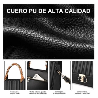 Foto 3 | Bolso De Gran Capacidad Con Pañuelo Lab.g, Negro