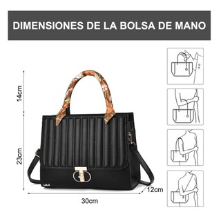 Foto 5 | Bolso De Gran Capacidad Con Pañuelo Lab.g, Negro