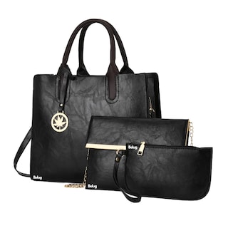 Foto 1 | Set 3 Bolsas Bandolera Mujer Moda Cosmetiquera Cartera Tote Belug, Negro