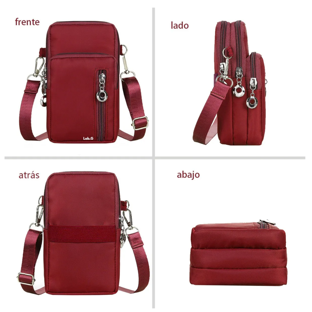 Foto 4 pulgar | Bolso Bandolera Impermeable Multifuncional Para Mujer Lab.g, Rojo