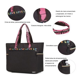 Foto 4 | Bolso De Mujer, Bolso De Gran Capacidad Lab.g, Negro