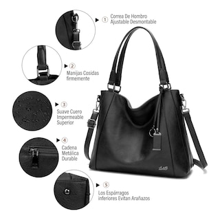 Foto 4 | ''bolsas De Mujer Para 14in Laptop Bandolera Mujer Impermeable 2 Pz Lab.g Negra ''