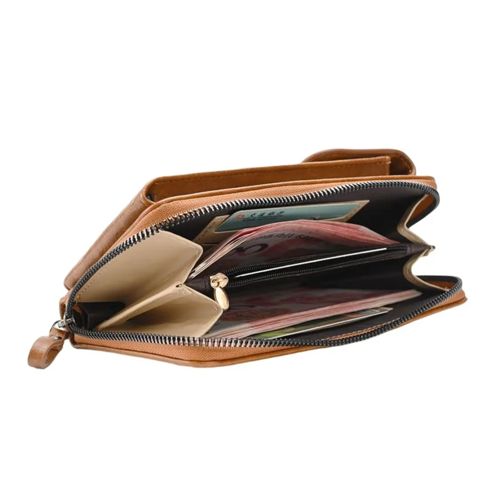 Foto 2 | Bolso Bandolera Mujer Para Celular  Belug Cartera Crossbody Cuero Marrón