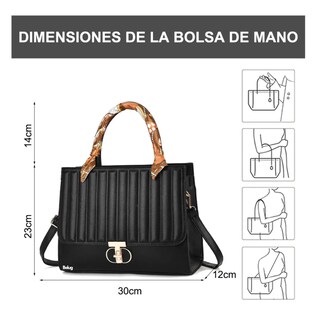 Foto 5 | Bolso De Gran Capacidad Con Pañuelo Belug, Negro