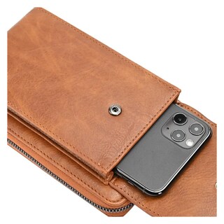 Foto 5 | Bolso Bandolera Mujer Para Celular Lab.g Cartera Crossbody Cuero Marrón
