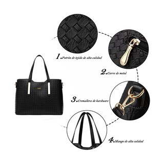Foto 3 | ''juego De Bolsos Para Mujer Impermeable 4 Piezas Lab.g Negra