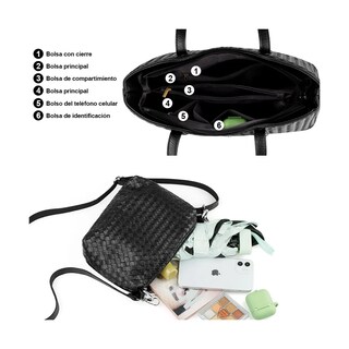 Foto 4 | ''juego De Bolsos Para Mujer Impermeable 4 Piezas Lab.g Negra