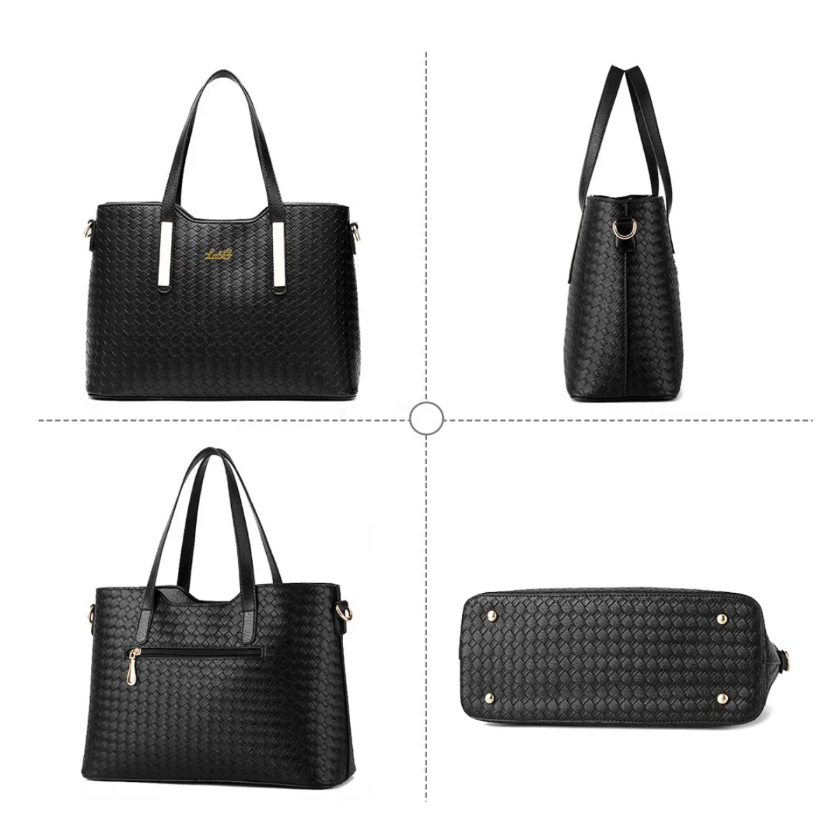 Foto 5 | ''juego De Bolsos Para Mujer Impermeable 4 Piezas Lab.g Negra