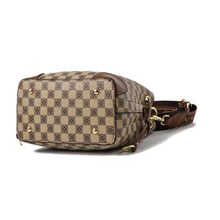 Foto 3 | Bolsas De Hombro Femenino Café A Cuadros Lab.g, Marrón Oscuro