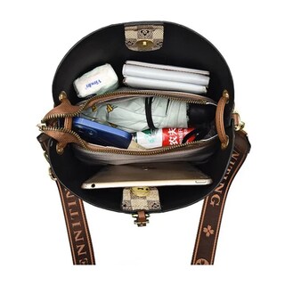 Foto 4 | Bolsas De Hombro Femenino Café A Cuadros Lab.g, Marrón Oscuro