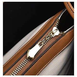 Foto 5 | Bolsas De Hombro Femenino Café A Cuadros Lab.g, Marrón Oscuro