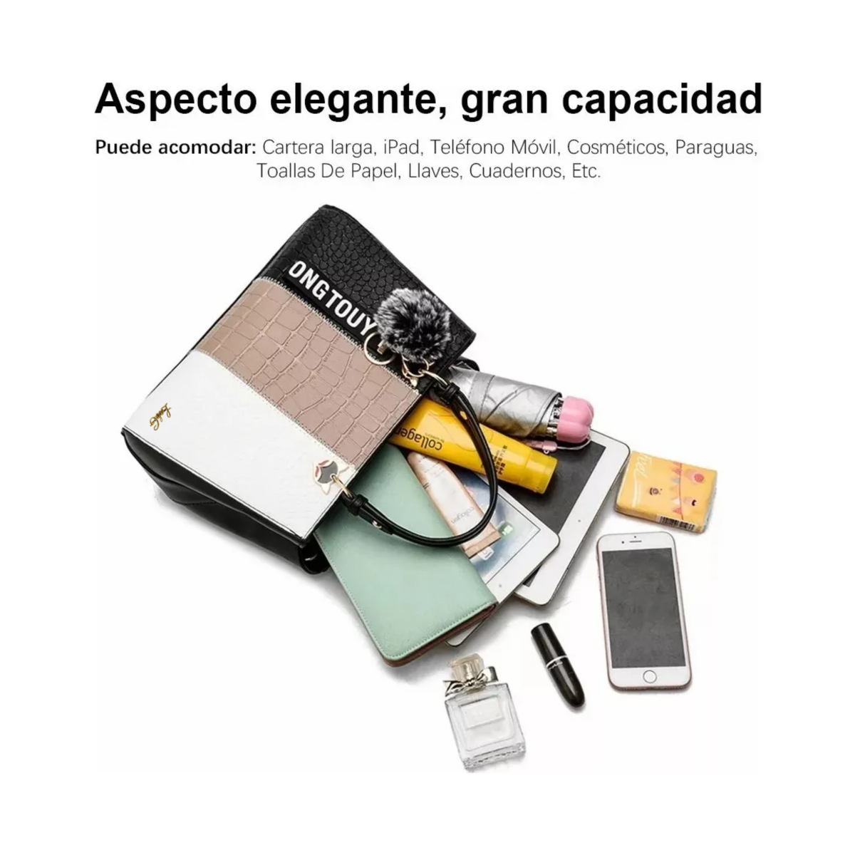 Foto 3 pulgar | Bolsa Mujer Dama Elegante Hombro Oblicuo Portátil 3 En 1 Lab.g Multicolor