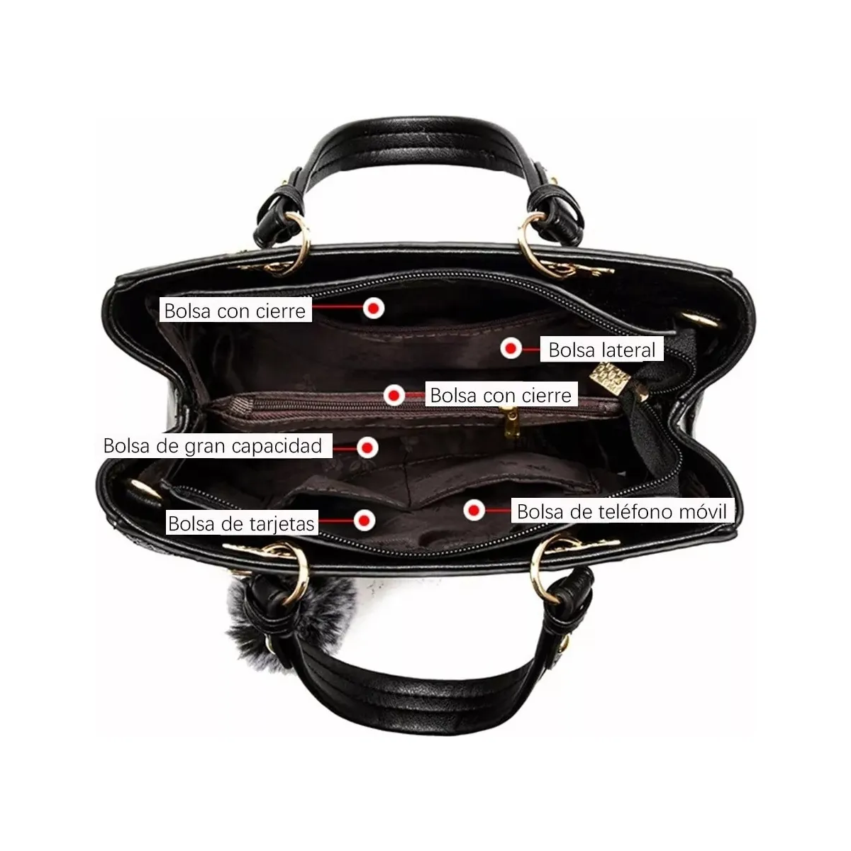 Foto 4 | Bolsa Mujer Dama Elegante Hombro Oblicuo Portátil 3 En 1 Lab.g Multicolor