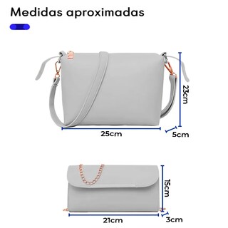 Foto 4 | Set 3 Bolsas Mujer Borla Moda Cartera Crossbody Lab.g Gris