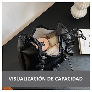 Foto 5 | Bolso De Hombro Pu Para Mujer Bolso Con Asa Correa Ajustable Lab.g, Negro