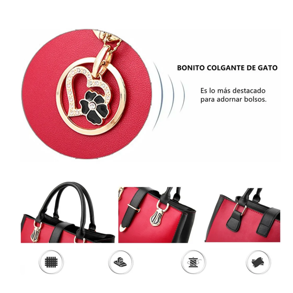 Foto 6 pulgar | Bolsos De Mujer Bolsos Bandolera Bolsos De Hombro Lab.g, Color Rojo