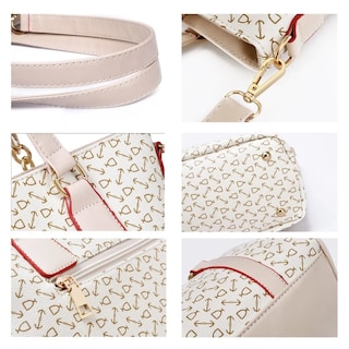 Foto 3 | Set 6 Bolsas Mujer Cartera Estampada Moda Dama Cosmetiquera Lab.g Beige