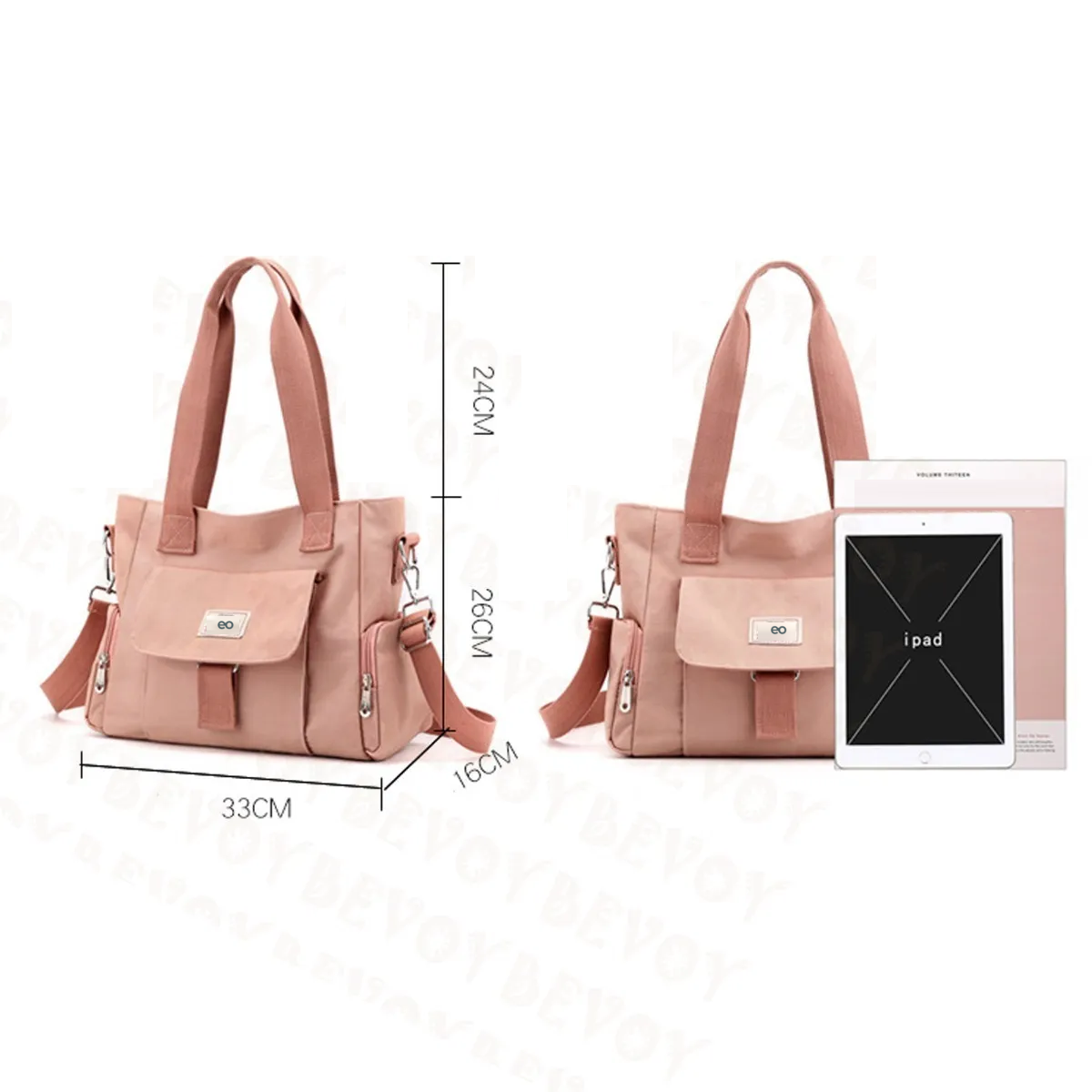 Foto 5 pulgar | Bolsa Oxford Mujer Tote Mano Eo Safe Imports Esi-19529 Negro