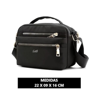 Foto 4 | Bolsa Crossbody Mujer Alta Capacidad Nailon Correa Ajustable Lab.g Negro''