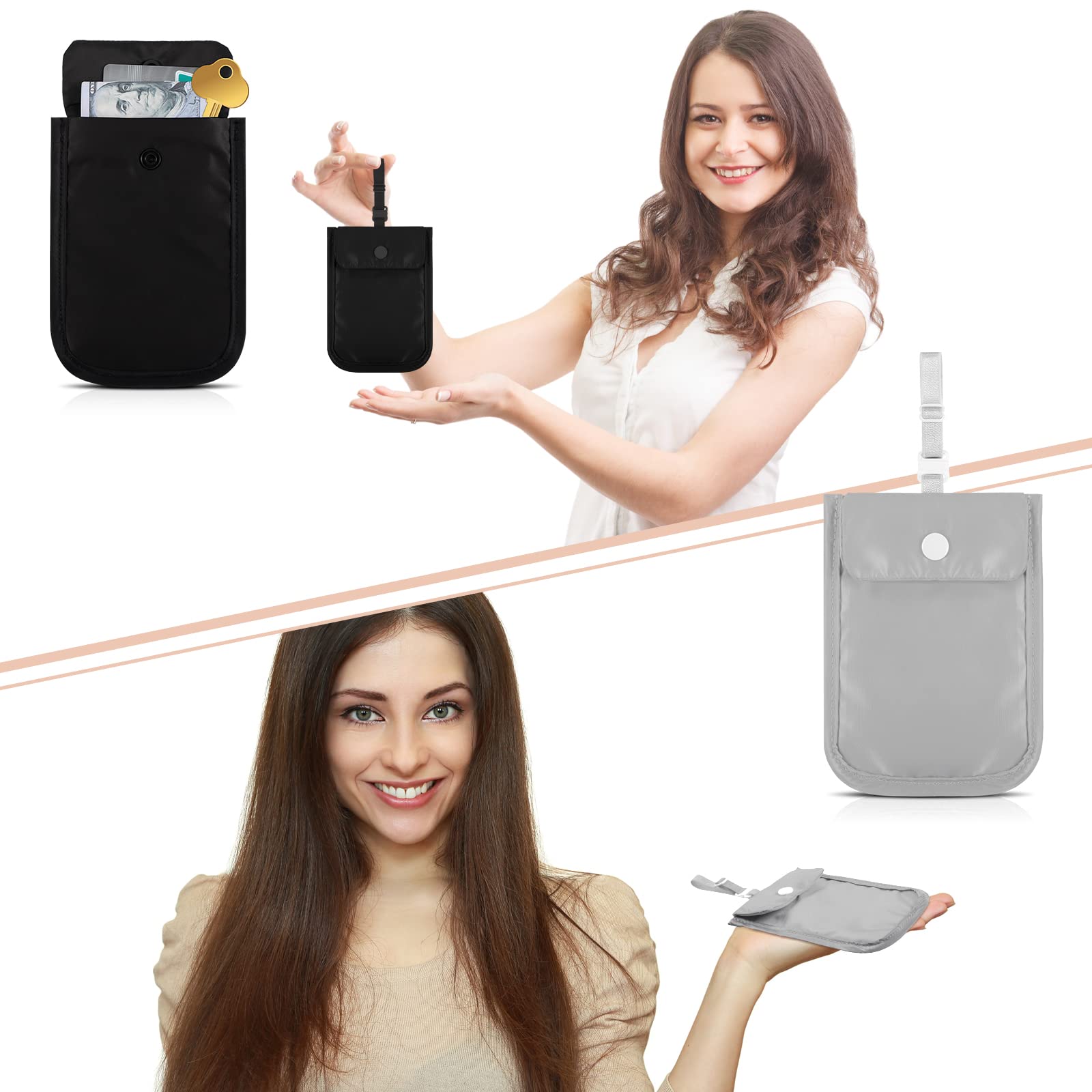 Foto 6 pulgar | Sujetador De Viaje Saintrygo Wallet Para Mujer (negro, Gris) - Venta Internacional.