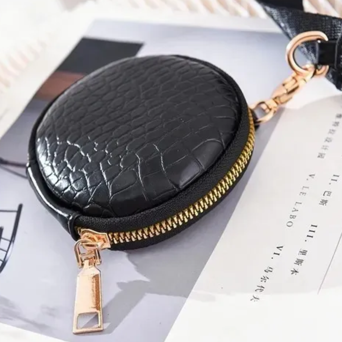 Foto 5 | 3en 1 Bolsas De Dama De Moda Con Estampado De Cocodrilo Lab.g Negra
