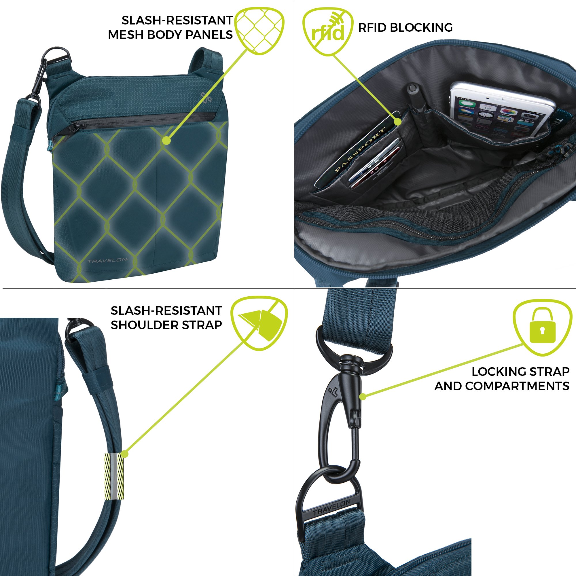 Foto 5 | Bandolera Travelon Anti-theft Active Pequeña Negra - Venta Internacional.