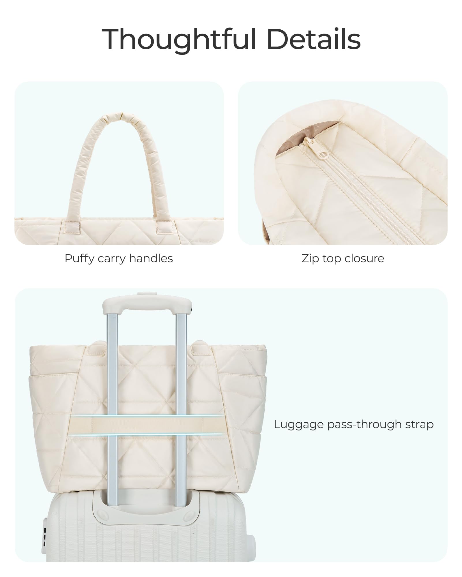 Foto 7 pulgar | Bolso De Mano Bagsmart Bolso De Mano Hinchado Con Cremallera Para Mujer, Color Morado - Venta Internacional.
