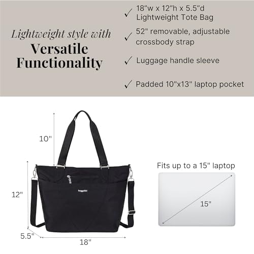 Foto 5 | Bolsa De Viaje Baggallini Avenue Tote Negra Ligera E Impermeable - Venta Internacional.