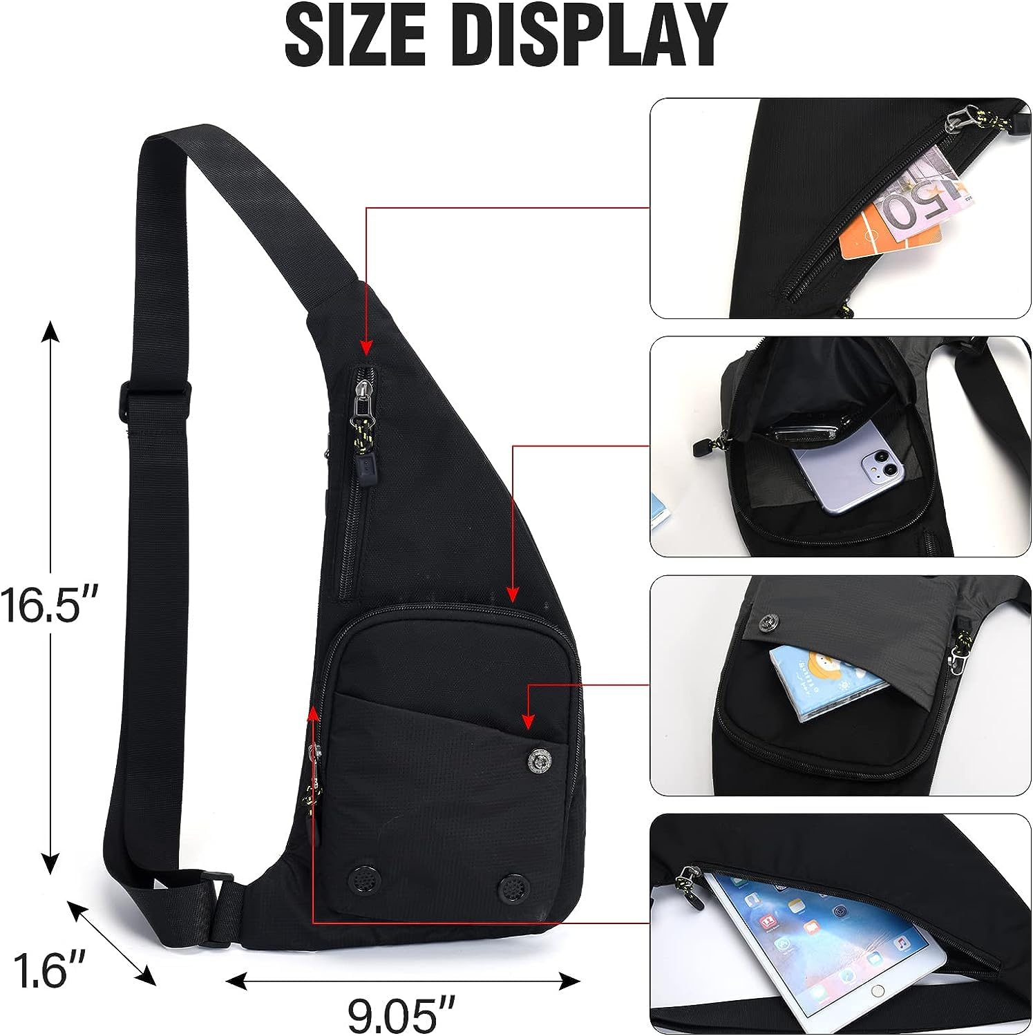 Foto 4 pulgar | Bandolera Pequeña E Impermeable Para Hombre - Venta Internacional.