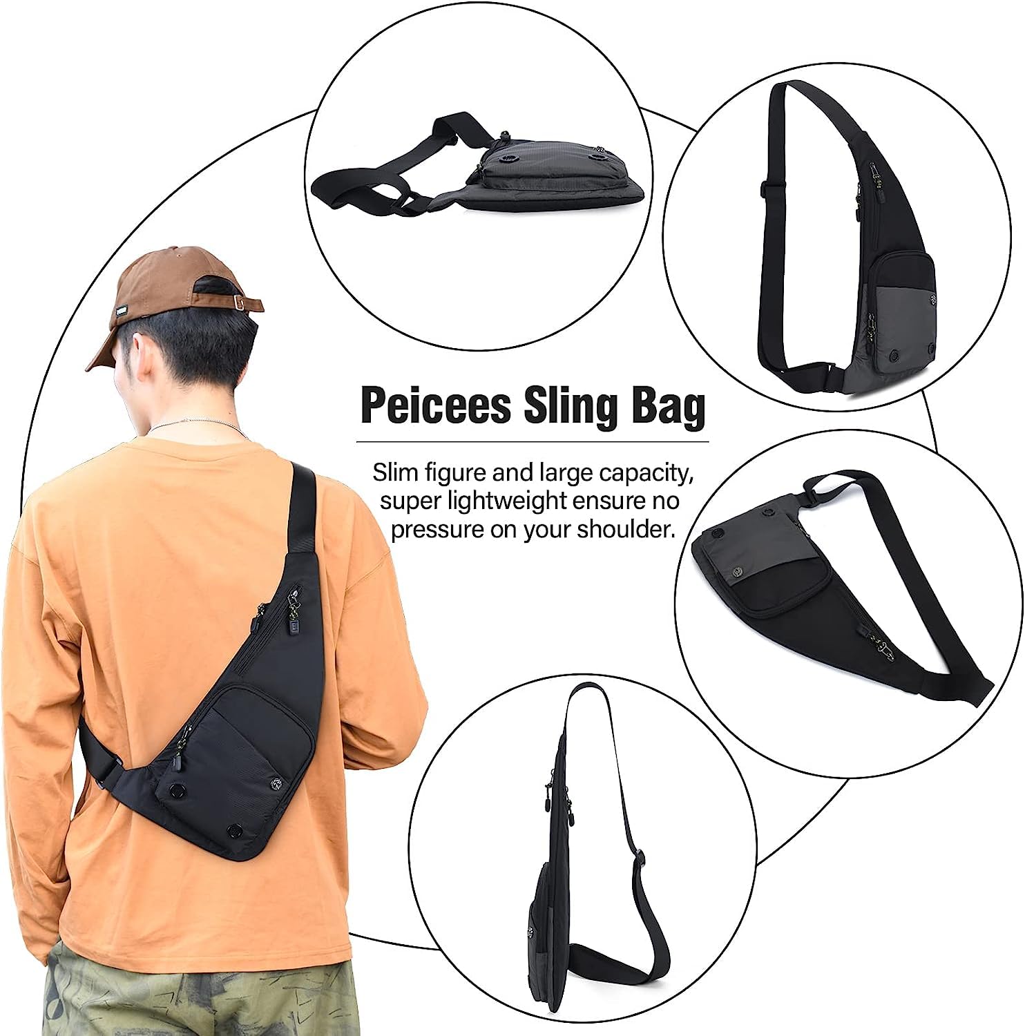 Foto 6 pulgar | Bandolera Pequeña E Impermeable Para Hombre - Venta Internacional.